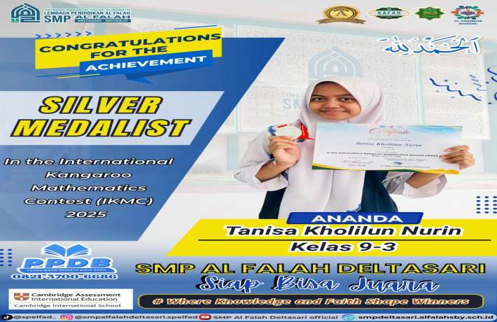 Tanisa Kholilun Nurin sang peraih Silver Medalist pada International Kangaroo Mathematics Contest (I