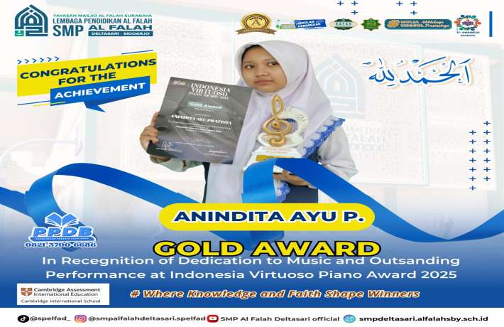 Anindita Ayu Pratista Sang Peraih Gold Award In Recegnition of Dedication to Music and Outstanding P