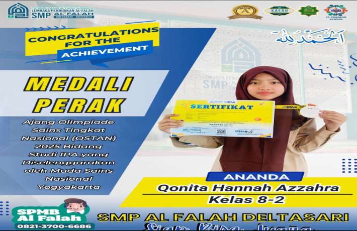 Qonita Hannah Azzahra peraih Medali Perak dalam Ajang Olimpiade Sains Tingkat Nasional (OSTAN) 2025 