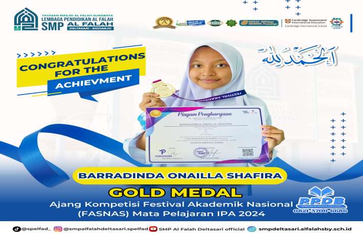 Barradinda Onailla Shafira Sang Peraih Gold Medal pada Ajang Kompetisi Festival Akademik Nasional (F