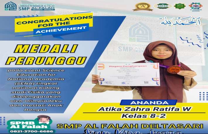 Atika Zahra Ratifa Wahyudi peraih Medali Perunggu pada event Science Education for National Academia