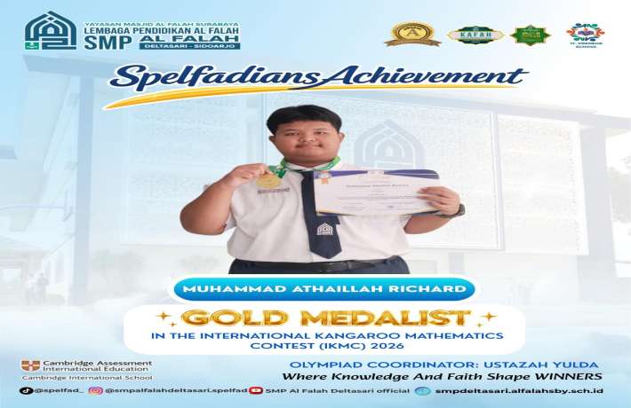 Muhammad Athaillah Richard Gold Medalist In The International Kangaroo Mathematics Contest (IKMC) 2026