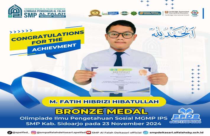 M. Fatih Hibrizi Hibatullah Sang Peraih Bronze Medal pada Olimpiade Ilmu Pengetahuan Sosial MGMP IPS