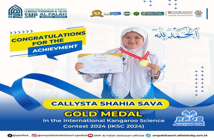 Callysta Shahia Sava Sebagai Peraih Gold Medal Pada International Kangaroo Science Contest (IKSC) 20