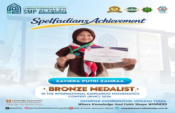 Zaviera Putri Zahraa Bronze Medalist In The International Kangaroo Mathematics Contest (IKMC) 2026
