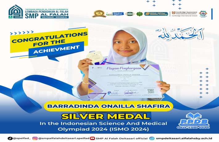 Barradinda Onailla Shafira Sang Peraih Silver Medal In The Indonesian Science and Medical Olympiad (